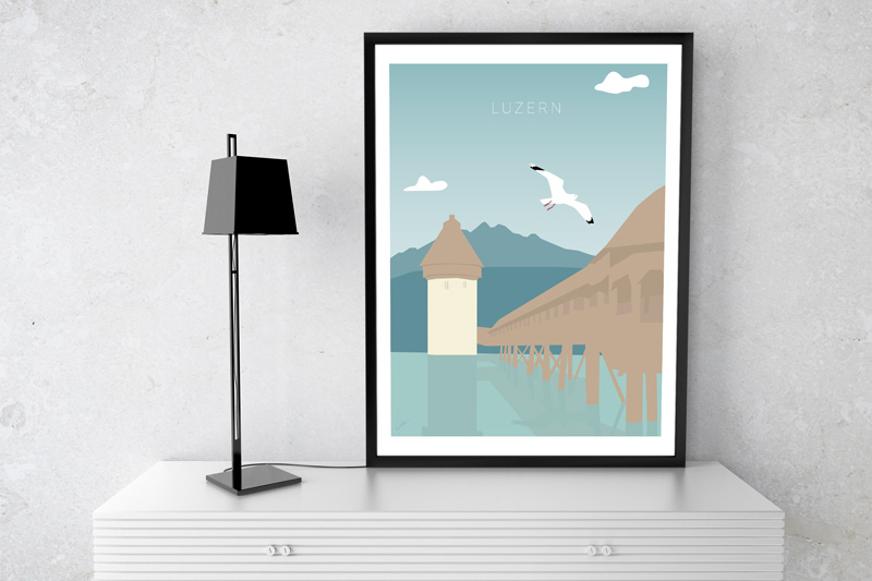 Poster Illustration "Stadt Luzern* von Nicola Fischer